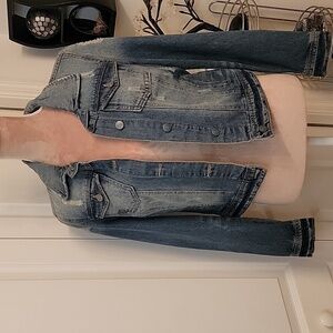 Harmony + Havoc Distressed Denim Jacket Size M